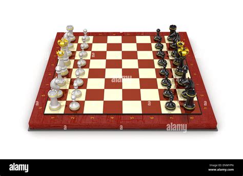 Chess Pieces Board All Pieces In Starting Position Stock Photo Alamy