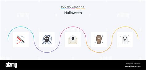 Halloween Flat 5 Icon Pack Including Death Casket Halloween Horror
