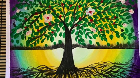 The Tree Of Life Acrylic Painting Easy Tutorial For Beginners