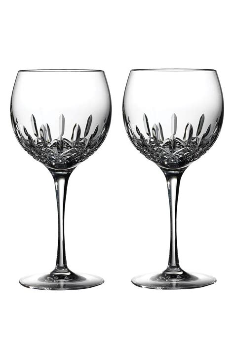 waterford lismore essence set of 2 lead crystal balloon wine glasses nordstrom