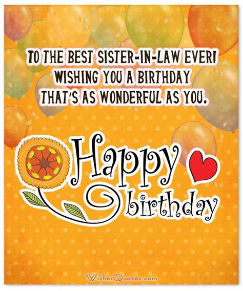Sister In Law Birthday Messages And Cards By Wishesquotes