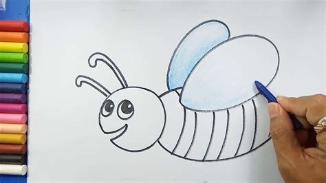 Simple And Easy Drawing A Honey Bee For Cass 1 Youtube