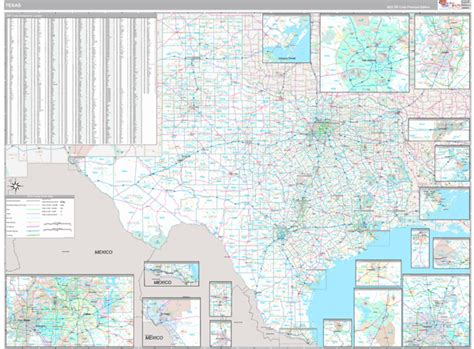 Texas Wall Map Premium Style By Marketmaps Mapsales