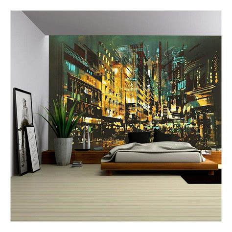 Wall26 Night Scene Cityscapeabstract Art Painting Removable Wall