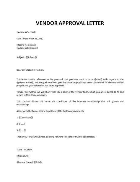 Sample Approval Letter Format