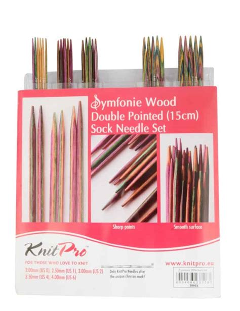 Knit Pro Symfonie Wood Double Pointed Needle Set 15cm Bantry Yarns