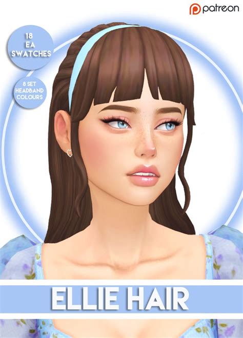 Ellie Hair And Soft Skittles Palette Lady Simmer On Patreon Sims 4