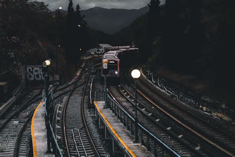Train Railways Dark Evening Photography Wallpaperhd Photography