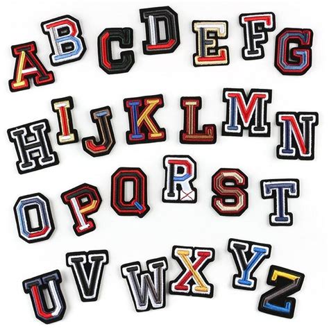 One Set 26pcs Embroidery Patch Alphabet Letter Cartoon Patches For Bag
