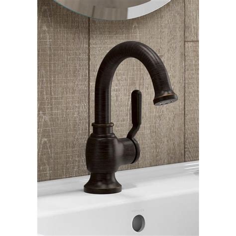 KOHLER Worth Single Hole Single Handle Bathroom Faucet In Oil Rubbed
