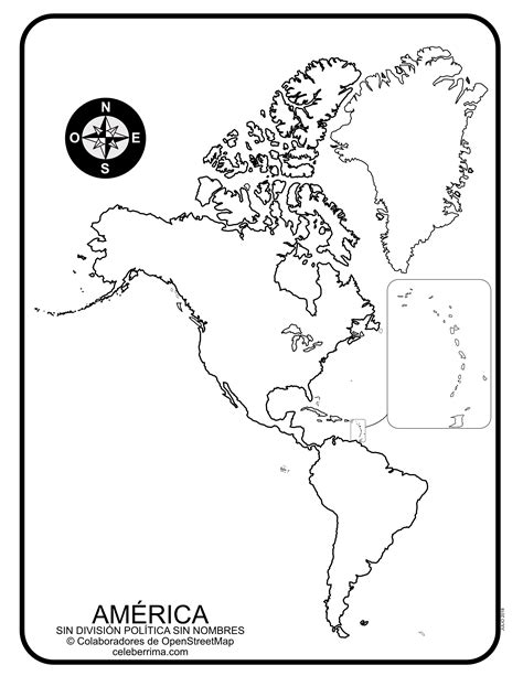 Mapa de América con división política con nombres y capitales para imprimir Celebérrima com