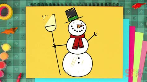 It doesn't have to be a perfect circle, so don't stress over it, snow isn't perfect so snowmen do have bumps. How To Draw A Snowman Super Simple Draw Episode 8 Drawing ...
