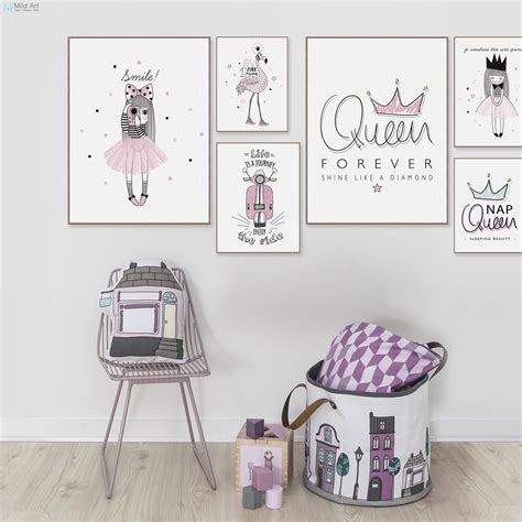 Fast & free shipping on many items! Pink Princess Queen Flamingo Typography Quotes Posters and Prints Nordic Girls Room Wall Art ...