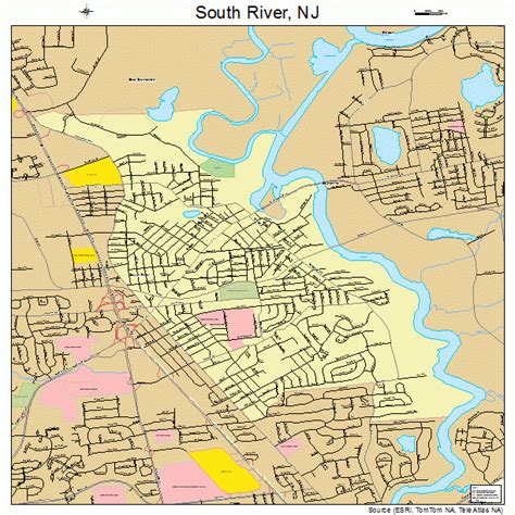 South River New Jersey Street Map 3469420