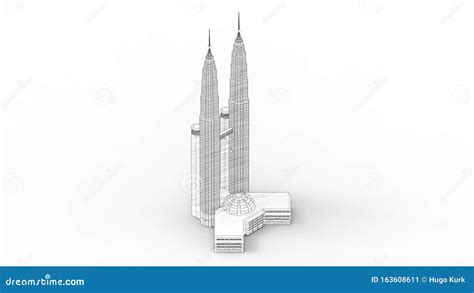 3d Rendering Of The Malaysian Twin Towers Isolated In White Background