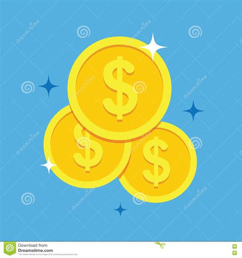 Coins Icon Vector Illustration In A Flat Style Stock Vector