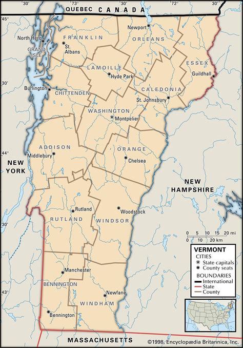 Vermont County Maps Interactive History And Complete List