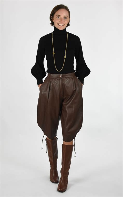 1980s Rich Brown Leather Knickerbocker Trouser Pants Etsy