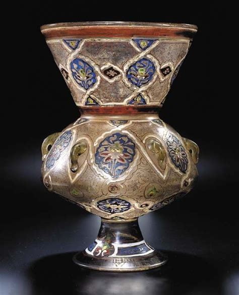 A Mamluk Enamelled And Gilded Clear Glass Mosque Lamp Sultan Hasan Period Egypt Or Syria 1347 61