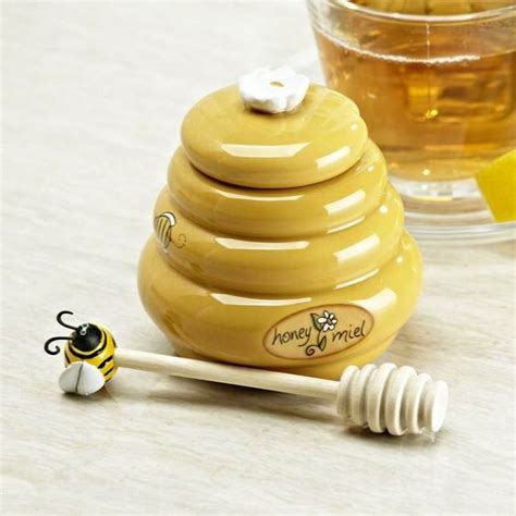Honey Dipper Honey Jar Honey Bees Ceramic Jars Ceramic Kitchen Tea Accessories Kitchen