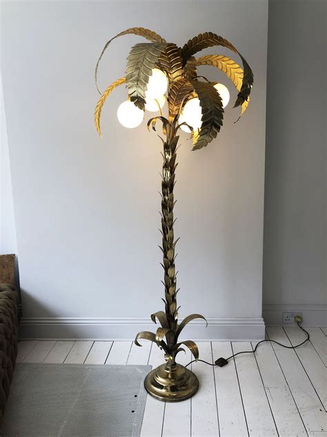 Vintage Floor Lamp Palm Tree In Brass 1970s Design Market