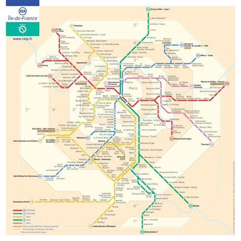 Paris Rail Map Paris Metro Rail Karte Île De France Frankreich