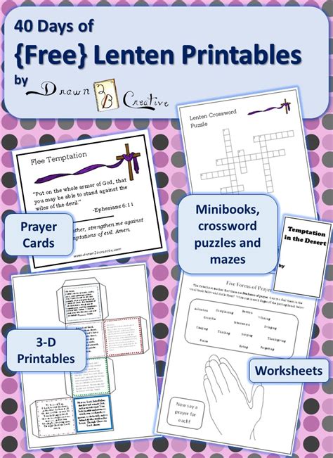 40 Days Of Free Lenten Printables Drawn2bcreative