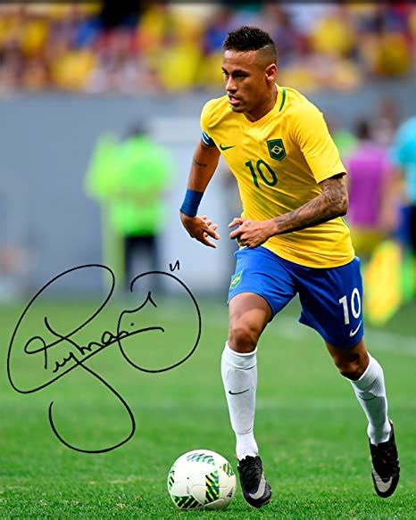 neymar brazil signed autographed 8 x 10 photo amazon ca home