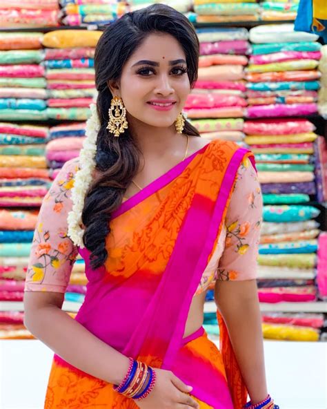 hot saree tv serial actress shivani narayanan hot photos in latest designer sarees