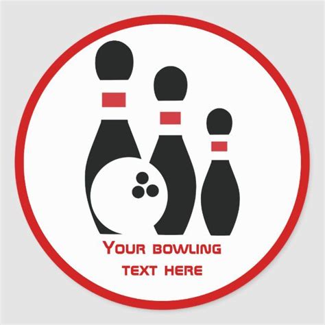 Bowling Ball And Pins Custom Classic Round Sticker In 2021