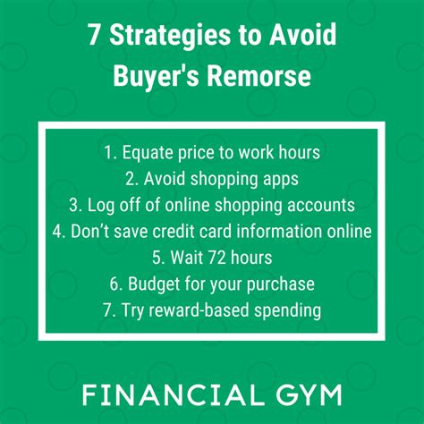 7 Strategies To Avoid Buyers Remorse