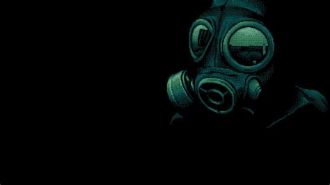 Gas Mask Illustration Dark Gas Masks Pixel Art Hd Wallpaper