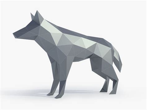 Low Poly Wolf Sculpture 3d Printable Model Cgtrader