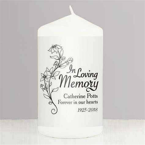 Personalised In Loving Memory Candle Just The Right T Uk