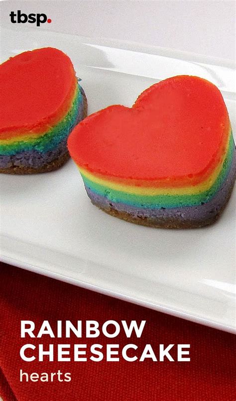 Rainbow Cheesecake Hearts Recipe Rainbow Cheesecake Valentines Day Desserts Desserts