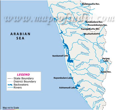 River Map Of Kerala