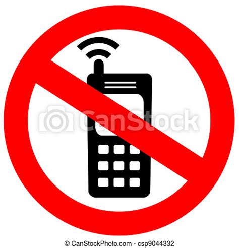 Clip Art Of No Cell Phone Sign Illustration Csp9044332