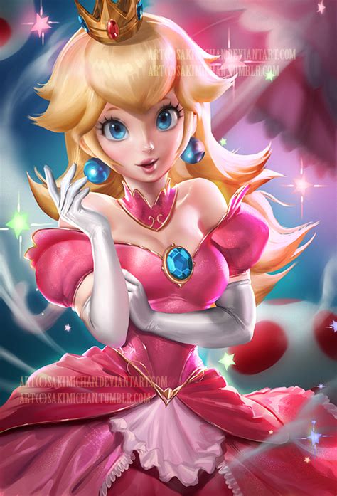 Princess Peach Game Art Sakimichan