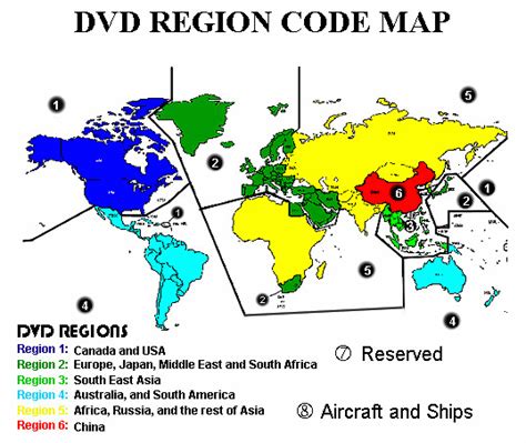 Dvd Region World Map 