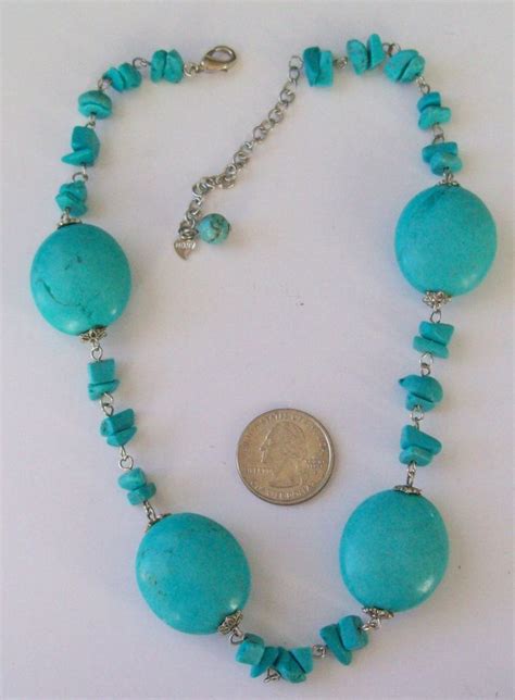 Chunky Turquoise Stone Necklace By H D N Y Turquoise Stone Necklaces