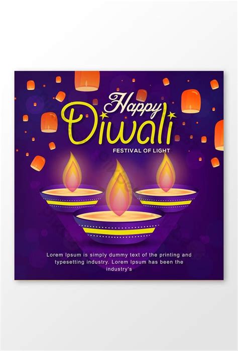 Happy Diwali Festival Of Light Social Media Post Design Eps Free