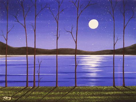 Bing Art By Rachel Bingaman Night Landscape Painting Starry Sky Moon