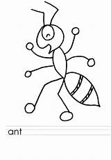 Ant Coloring Pages Kids Printable Board Ants Template Clipart Bulletin Preschool Cartoon Cute Patterns Hey Little Color Just Bee Pattern sketch template