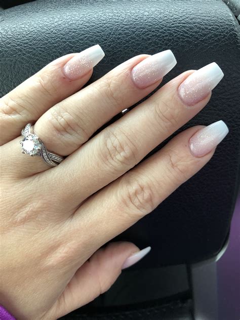 Subtle Glitter French Ombre French Nails Wedding Nails Spring