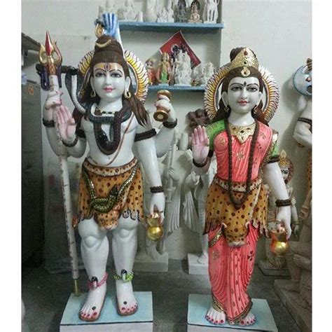 marble standing shiva parvati statue at rs 35000 marble shiv parvati statue in jaipur id