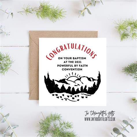Congratulations On Your Baptism Jw Greeting Card Simple Etsy