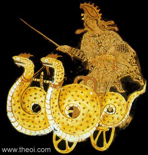 Dragon Chariot Of Medea Ancient Greek Vase Painting