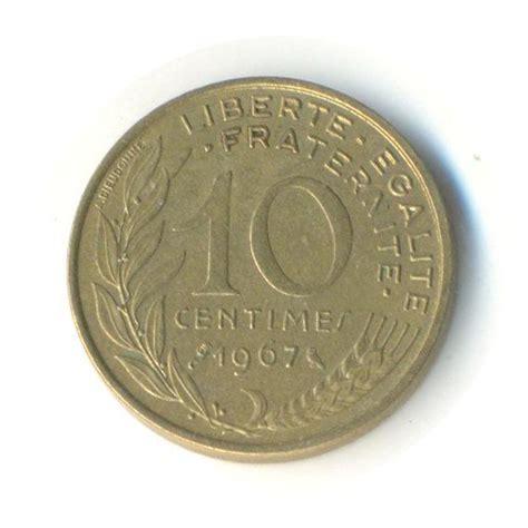 France 10 Centimes 1967 Vintage Coin By Jmcvintagecards On Etsy French