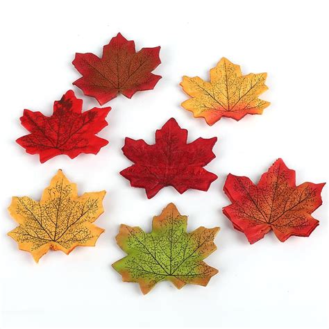 100pcs Artificial Fall Silk Leaves Wedding Favor Autumn Maple Leaf