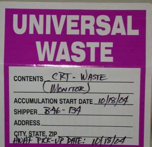 Universal Waste Label Template Printable Label Templates